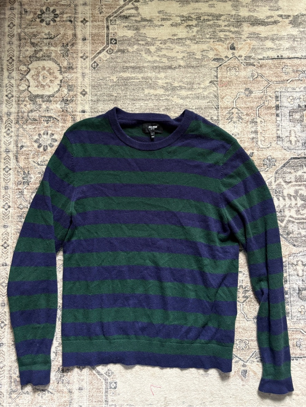 Jack Spade Fashion CASHMERE SWEATER Blue green Stripe size M